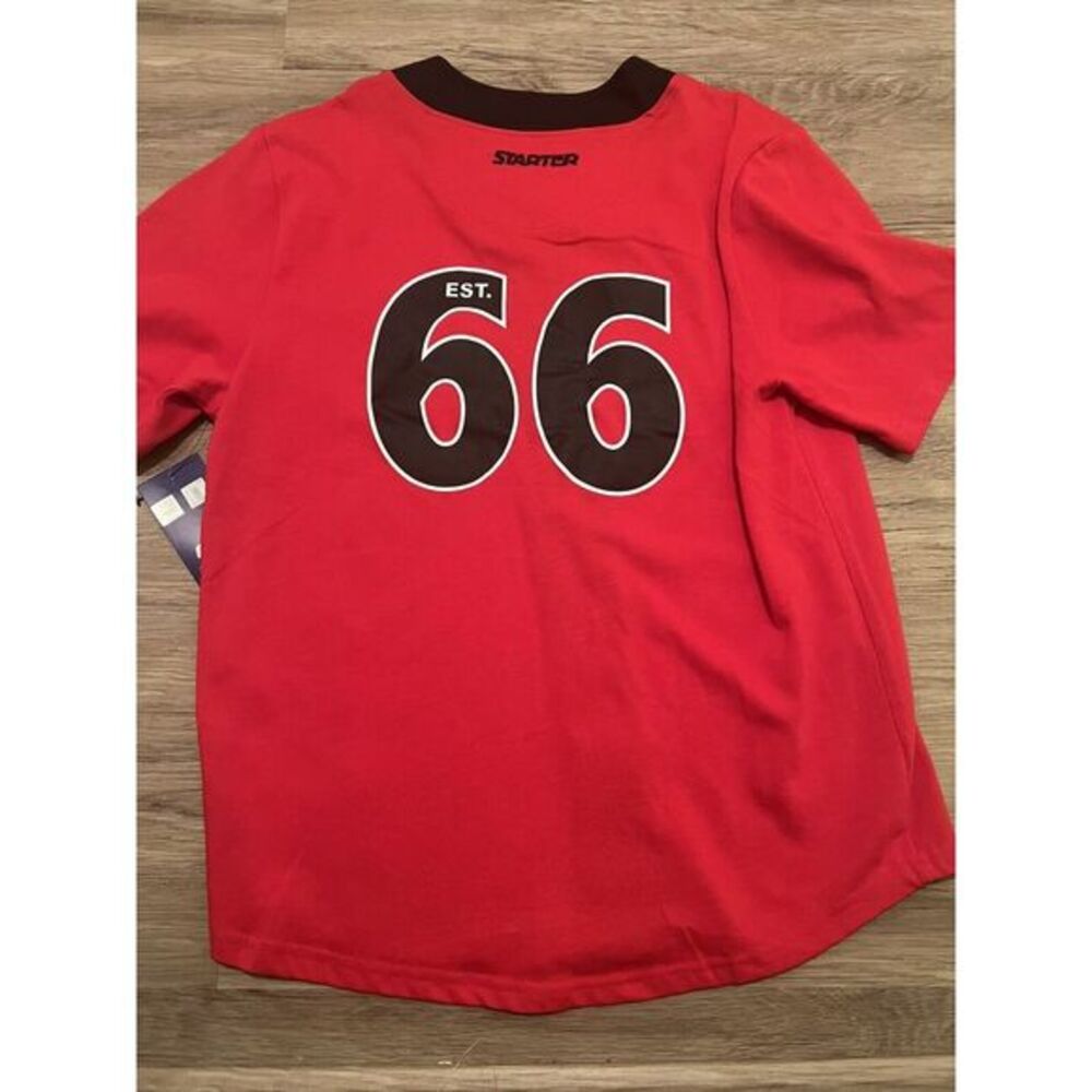 Starter Chicago Bulls Black Vintage Style Baseball Jersey Men's Large Button New - Picture 7 of 7